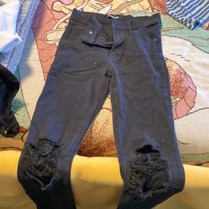 black ripped jeggings